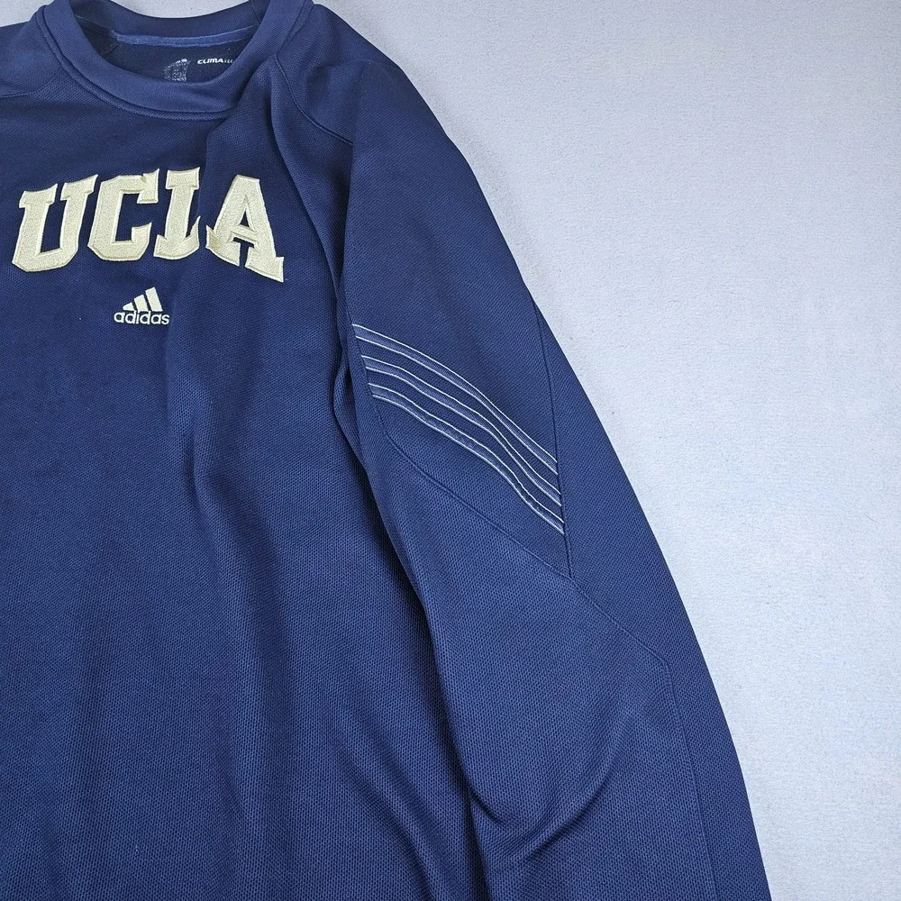 Adidas UCLA Crewneck Sweasthirt Mens Extra Large Blue Gold Pullover Climawarm